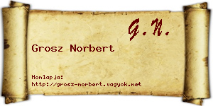 Grosz Norbert névjegykártya